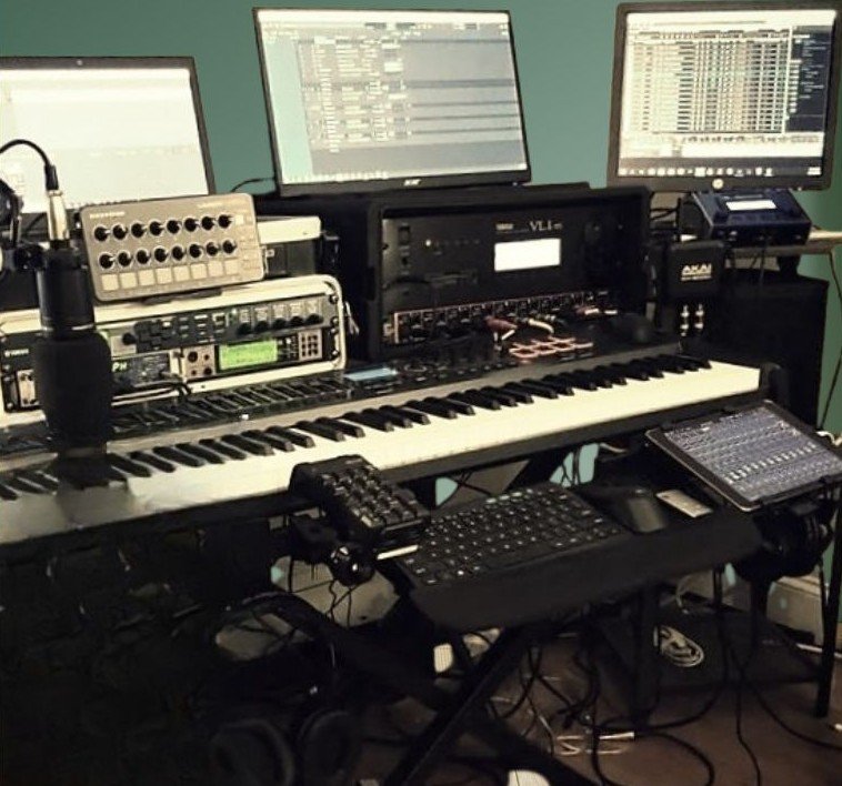 Full Studio Workstation With Keyboards and Digital Audio Gear